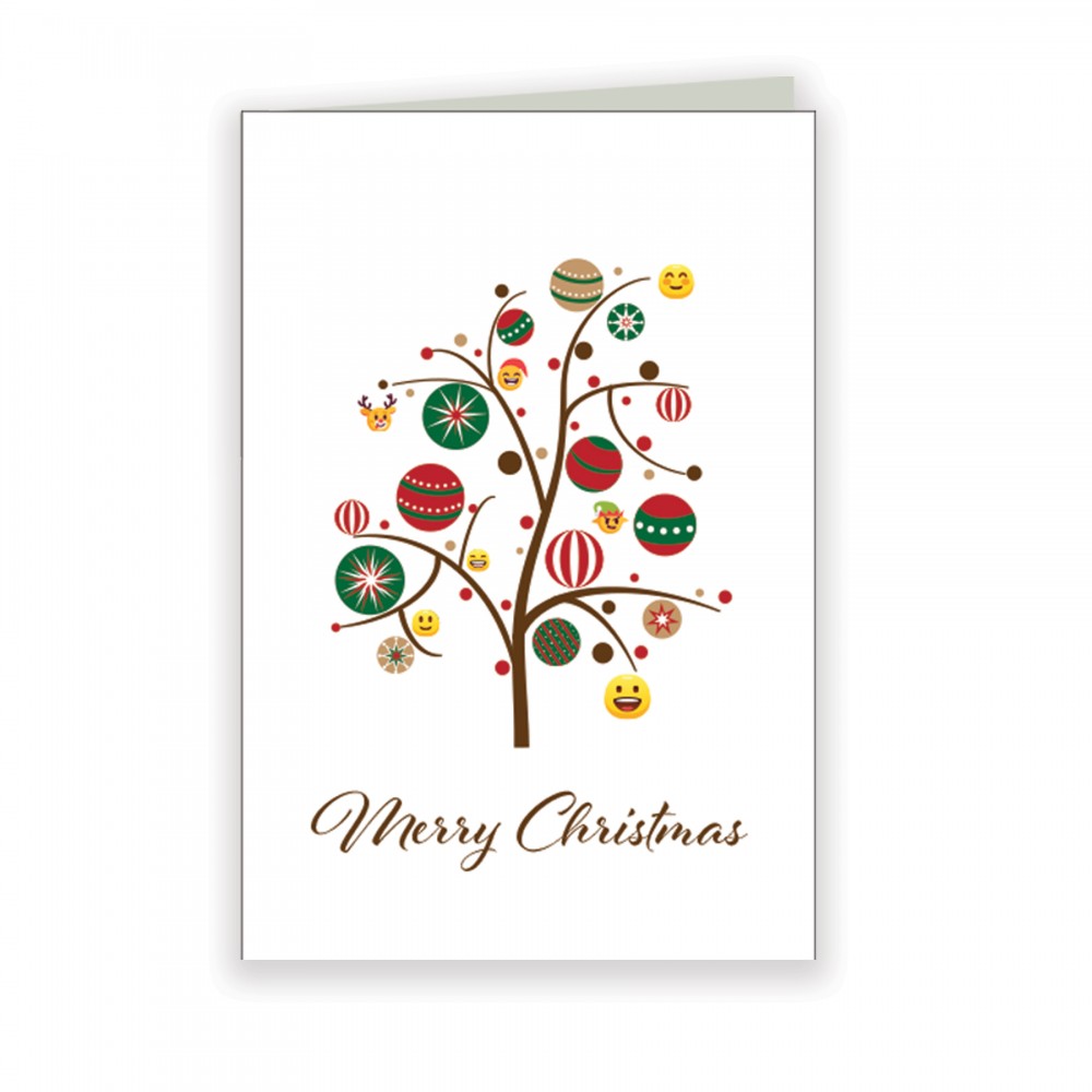 Emoji Tree Holiday Greeting Card with Logo