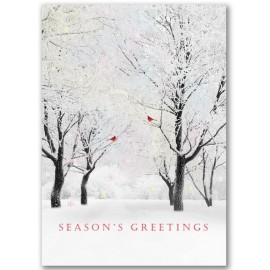 Logo Branded Shimmering Trees Holiday Card