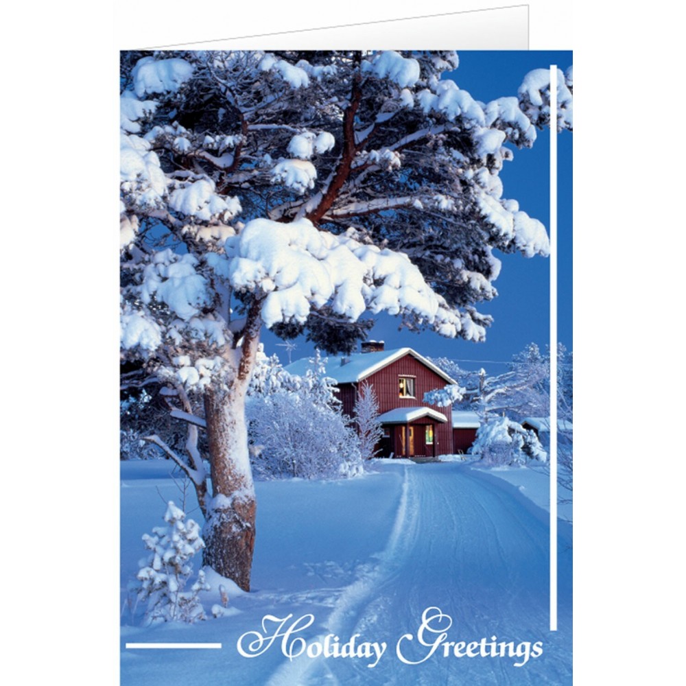 Logo Branded Snow at Home Holiday Greeting Card