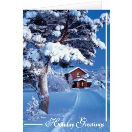 Logo Branded Snow at Home Holiday Greeting Card