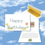 Cloud Nine Birthday Music Download Greeting Card w/ Happy Birthday & Flowers with Logo