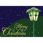 Personalized Lamp Post Merry Christmas Greeting Card