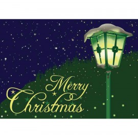 Personalized Lamp Post Merry Christmas Greeting Card