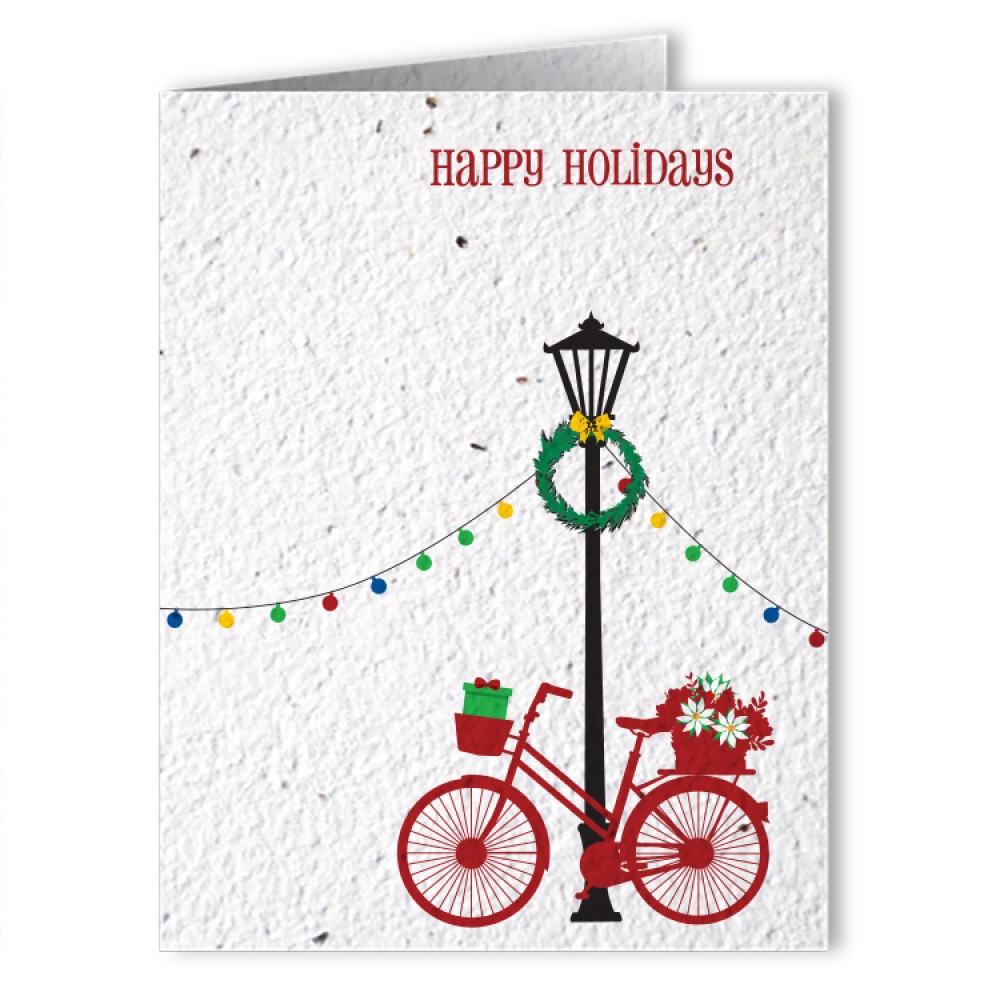 Custom Plantable Seed Paper Holiday Greeting Card - Design BJ