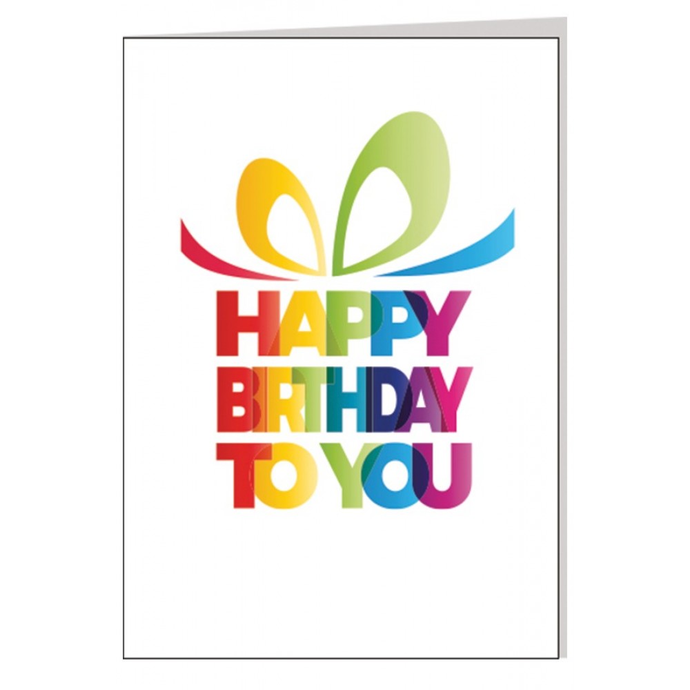Rainbow Birthday Greeting Card with Free Song Download with Logo