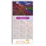 Promotional Z-Fold Personalized Greeting Calendar - Purple Mountainside