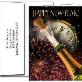 New Year Greeting Cards w/Imprinted Envelopes (5"x7") with Logo  New Year Greeting Cards w/Imprinted Envelopes (5"x7") with Logo