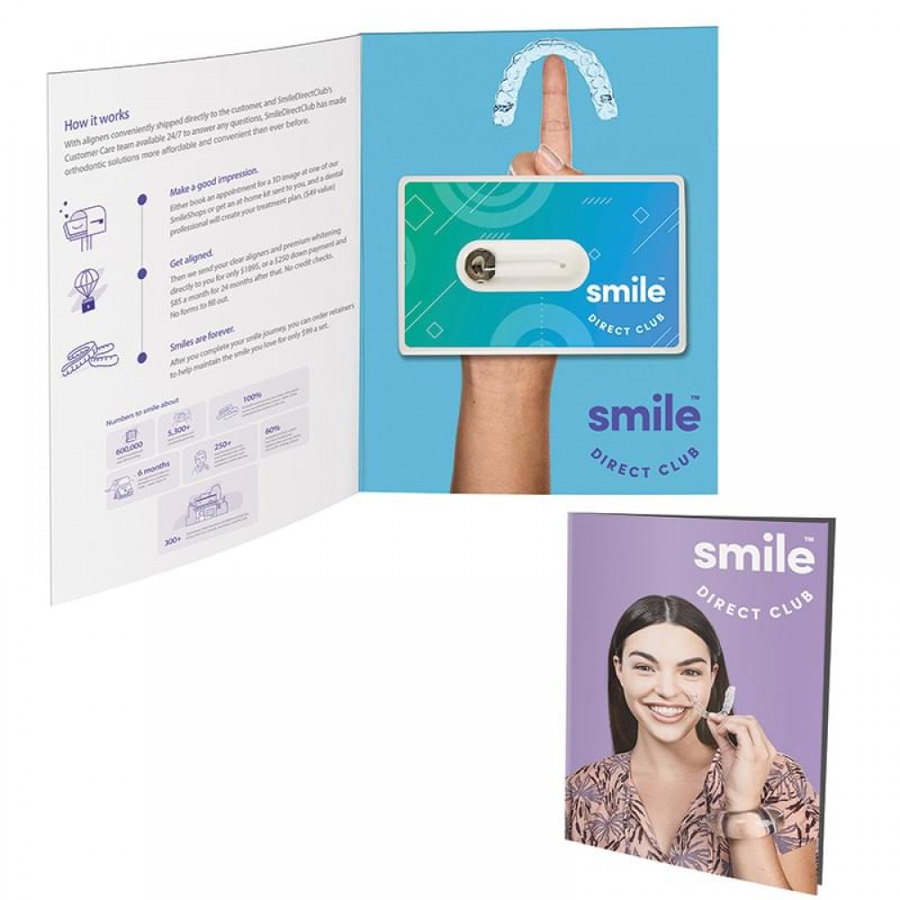Logo Branded Greeting Card w/ Credit Card Style Dental Floss with Mirror