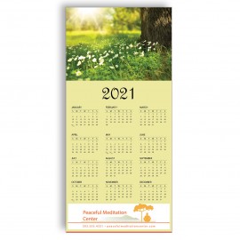 Z-Fold Personalized Greeting Calendar - Summer Flowers with Logo