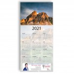 Z-Fold Personalized Greeting Calendar - Mountain Peak with Logo