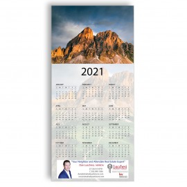Customized Z-Fold Personalized Greeting Calendar - Mountain Peak