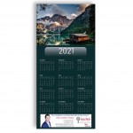 Z-Fold Personalized Greeting Calendar - Lake Scene with Logo