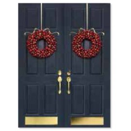 Red Door Wreath Greeting Card with Logo