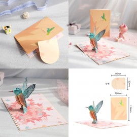 Lovely Hummingbird Pop Up Card with Logo  Lovely Hummingbird Pop Up Card with Logo