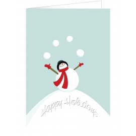 Personalized Juggler Snowman Holiday Greeting Card