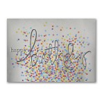 Confetti On Sliver Birthday Card Custom Imprinted