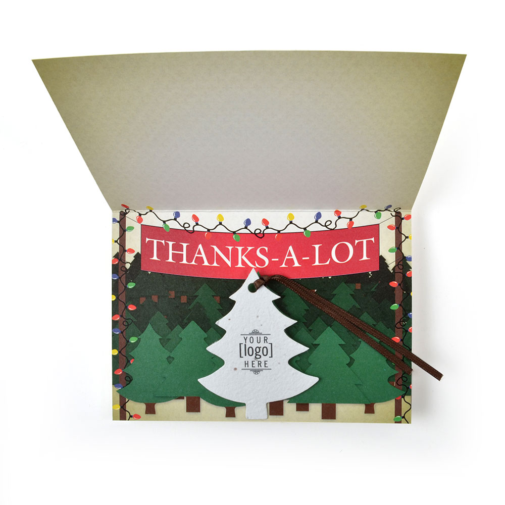 Printed Shape Ornament Card - Holiday with Logo