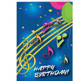 Music Notes Birthday Greeting Card with Logo