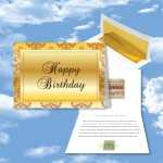 Cloud Nine Birthday Music Download Gold Greeting Card w/ Happy Birthday with Logo