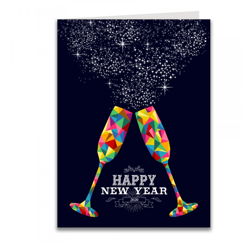 New Year's Party Invitation Greeting Card with Logo