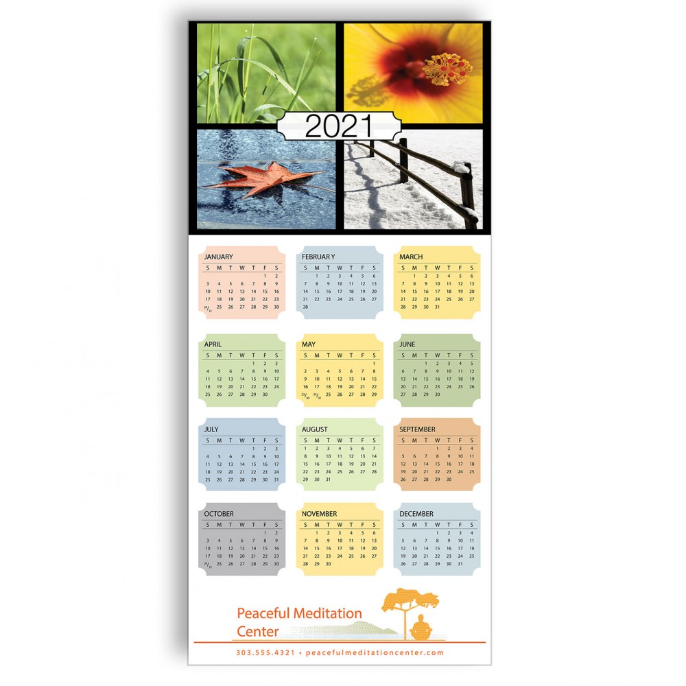 Personalized Z-Fold Personalized Greeting Calendar - Four Seasons