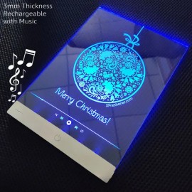 Customized LED Acrylic Light Up Music Greeting Card