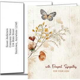 Logo Branded Sympathy Greeting Cards w/Imprinted Envelopes