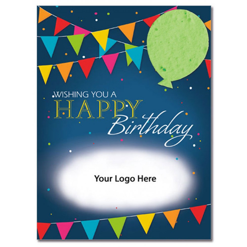 Custom Imprinted Plantable Balloon Logo Card Custom Imprinted Plantable Balloon Logo Card