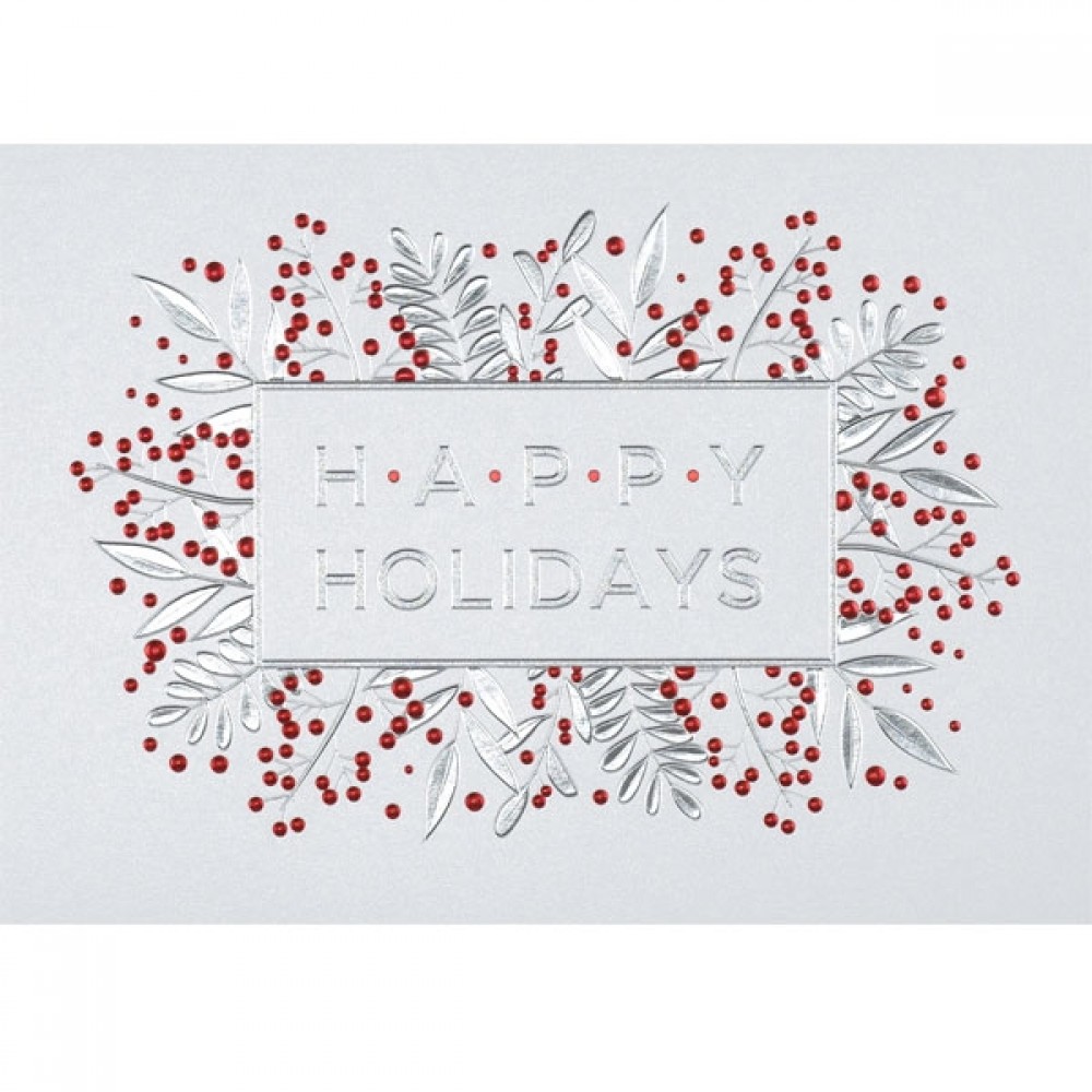 Customized Leaves & Berries Holiday Card