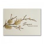 Logo Printed Pine Cone Branch Holiday Cards
