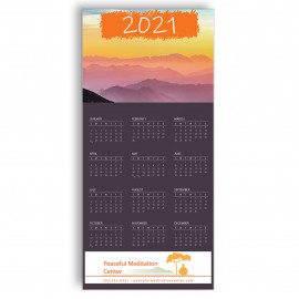 Custom Z-Fold Personalized Greeting Calendar - Mountain Sunset