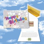Personalized Cloud Nine Birthday Music Download Greeting Card w/ Happy Birthday Confetti