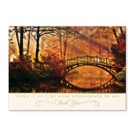 Sunlit Bridge Holiday Card Custom Imprinted