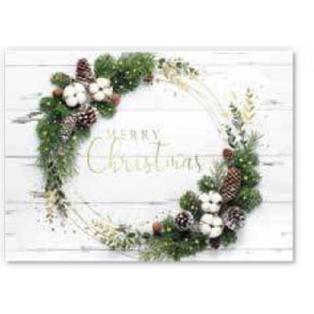 Promotional Pine Cone Wreath Holiday Card