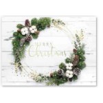Customized Pine Cone Wreath Holiday Card