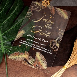 Custom Full Color Printed Clear Acrylic Invitations - 6" x 8" with Logo