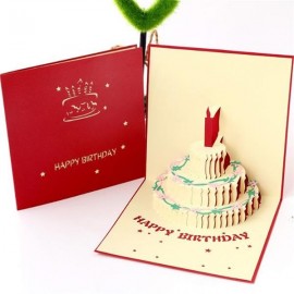 Logo Branded 3D Exquisite Birthday Cards With Cake