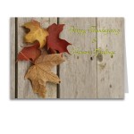 Barn Board Thanksgiving Greeting Card with Logo