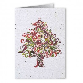 Plantable Seed Paper Holiday Greeting Card - Design F with Logo