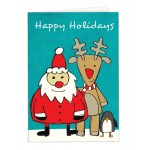 Promotional Full Color Holiday Cards; Santa Friend