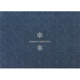 Custom Navy Shimmer Embossed Snowflakes