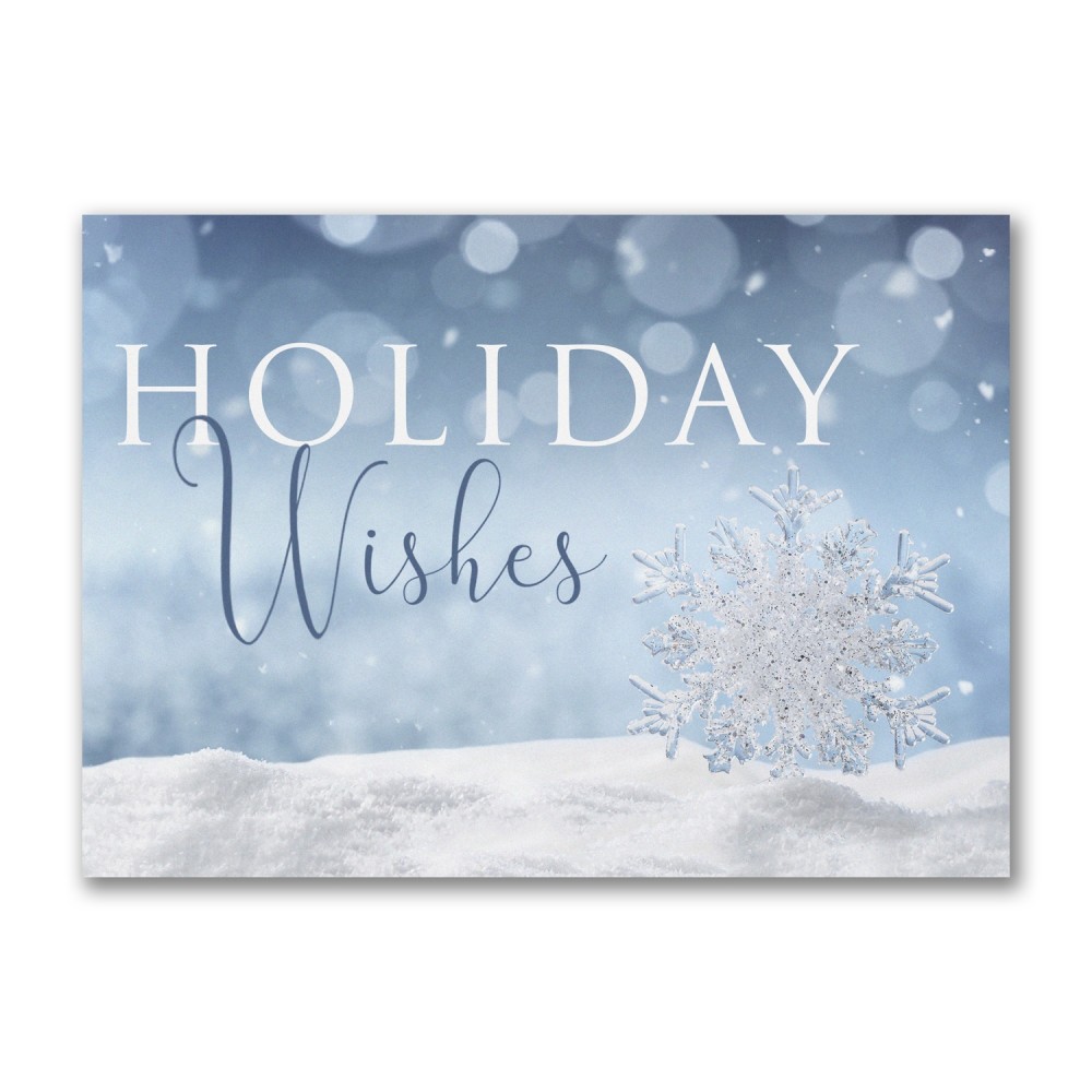 Shimmering Wishes Economy Holiday Card Logo Printed Shimmering Wishes Economy Holiday Card Logo Printed