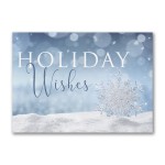 Shimmering Wishes Economy Holiday Card Logo Printed