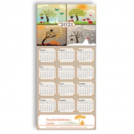 Z-Fold Personalized Greeting Calendar - Seasonal Holiday Illustration with Logo  Z-Fold Personalized Greeting Calendar - Seasonal Holiday Illustration with Logo