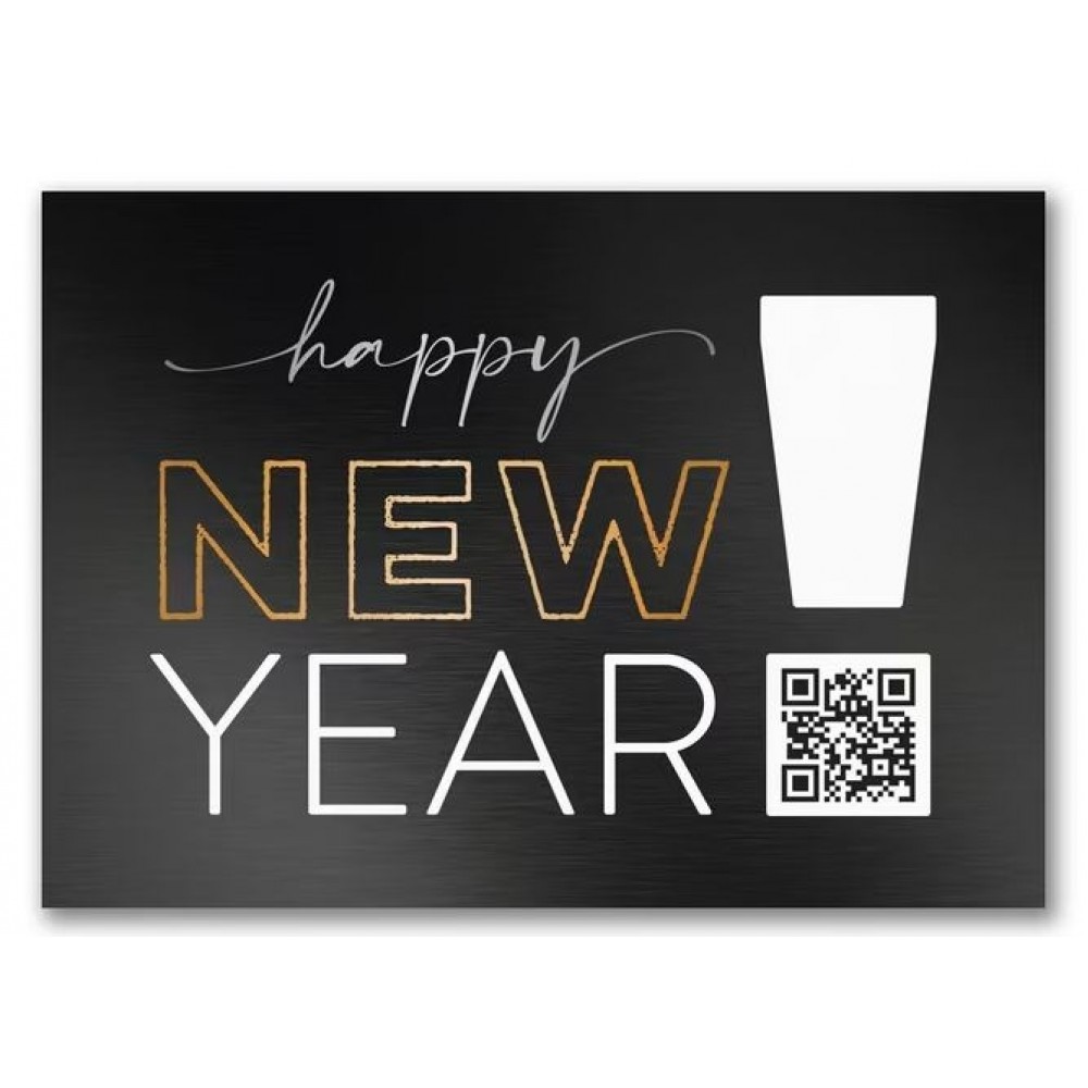 Logo Branded New Year Greetings QR Code Card