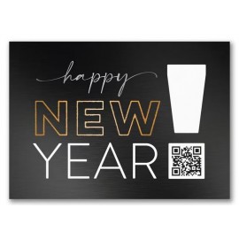 Logo Branded New Year Greetings QR Code Card