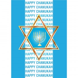 Star of David Happy Chanukah Greeting Card with Logo