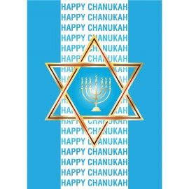 Star of David Happy Chanukah Greeting Card with Logo