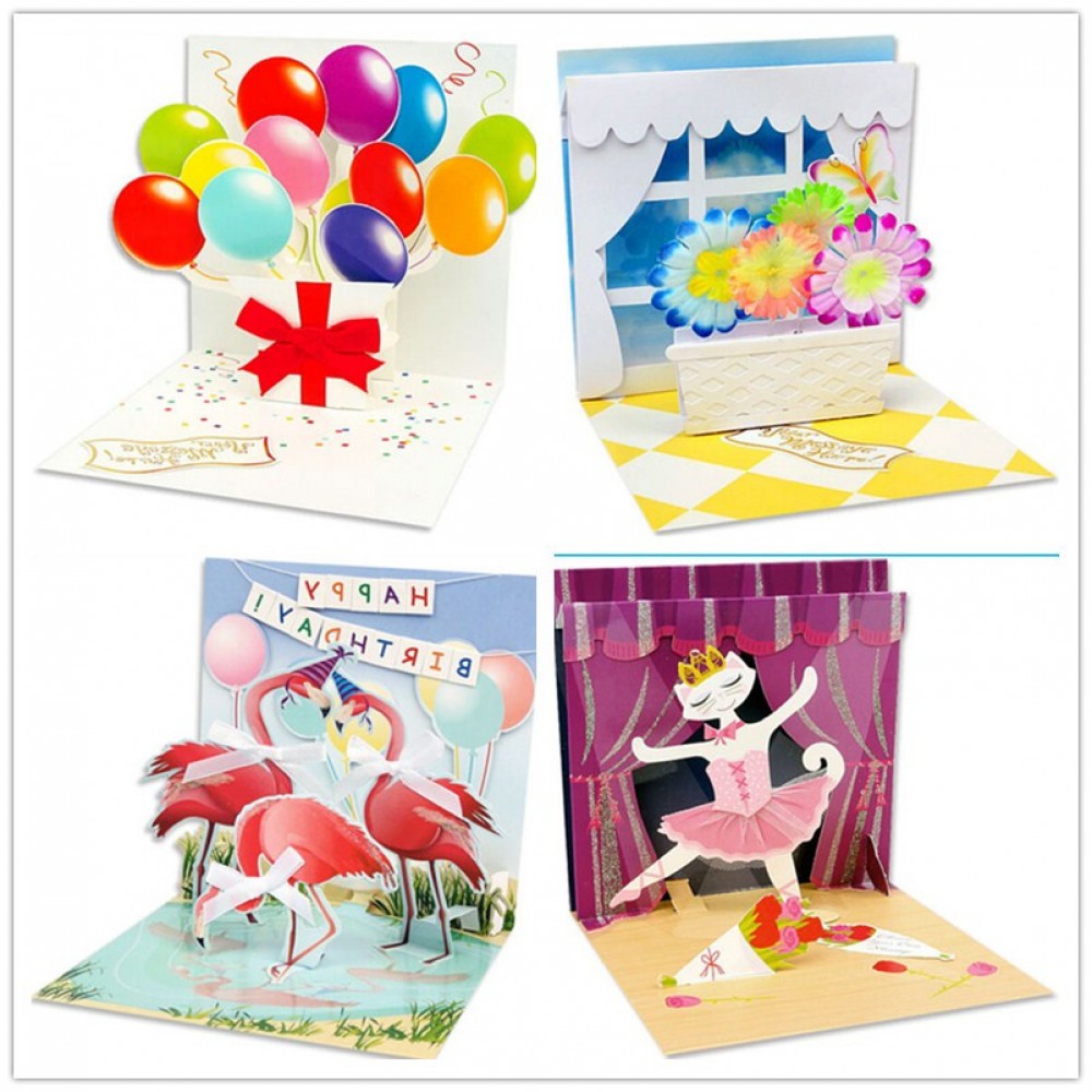 Logo Printed Fashion 3D Paper Gift Animal Element Cards Logo Printed Fashion 3D Paper Gift Animal Element Cards