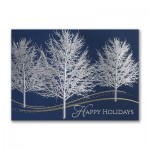 Logo Printed Glistening Trees Holiday Card
